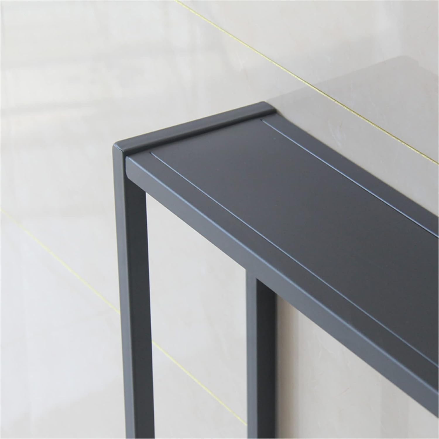 Smalle consoletafel met 15 cm diepte, hoge bank-bijzettafel, entreetafel, gangtafel achter de bank, tafel voor woonkamerdecoratie (afmetingen: 100 x 15 x 75 cm, kleur: zwart