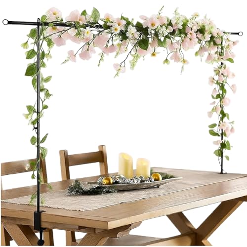 Tischbogen mit Klemmen, Metall Verstellbarer Tischbogenst&auml;nder 80CM - 250CM L&auml;nge, Metal Tisch Deko Tischstange, Ballonbogen f&uuml;r Hochzeiten, Geburtstage, Party Dekoration, Feiern