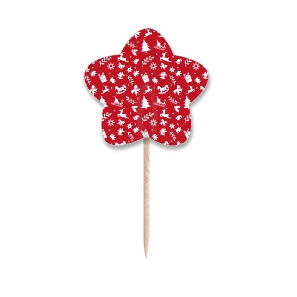 Elk traîneau chapeau cure-dents drapeaux pour décoration cupcake de Noël