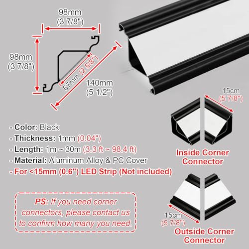 Moulure décorative de plafond avec kit de moulure murale et rail LED - 8