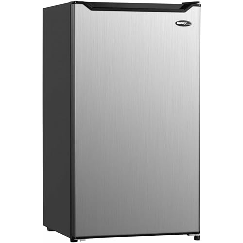 Danby DCR044B1SLM-6 4.4 Cu.Ft. Compact Refrigerator with Chiller-Mini Fridge for Bar, Dorm, Basement, Den, Kitchen, or Living Room, Stainless