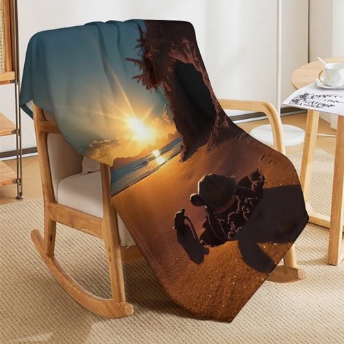 Manta cálida de franela para sofá de salón, manta de forro polar de tortuga de 140 x 180 cm 5