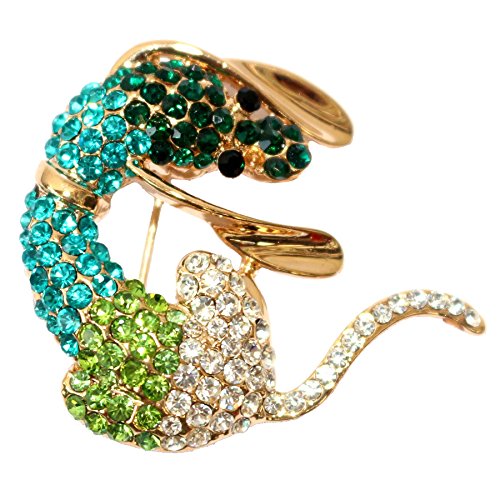 Image of Navachi 18k Gold Plated Crystal Dachshunds Dog Brooch Pin