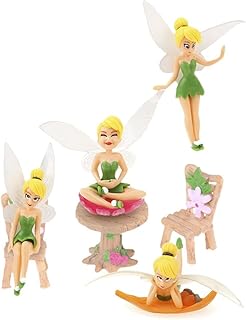 Fairy Garden Accessories Kit with Miniature Fairies 7 Piece Figurine & Table Chair Set