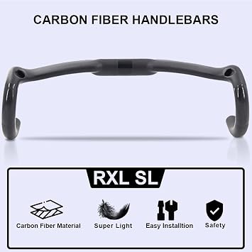 Road Bike Handle, Carbon Handle, Aero Handle, Road Bike Handle, Carbon Drop Handle, Bicycle Bar UD Matte 16.5 inches 420 mm