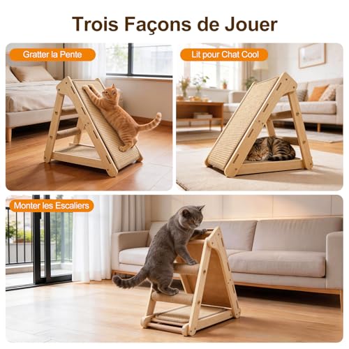 Protection canapé efficace via le meuble griffoir chat stable DONWEI - 7
