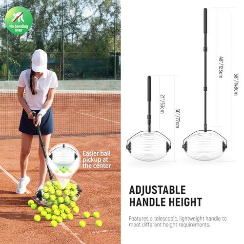 image for NEEWER Tennis Ball Pickleball Collector Roller, No Bending Over Quick 