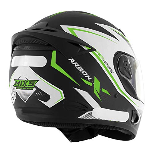 MIXS MX2 Carbon, Capacete Motociclista Adulto Unissex, Verde (Green), 60