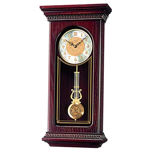 Seiko Mahogany Wall Clock with Pendulum and Chime
