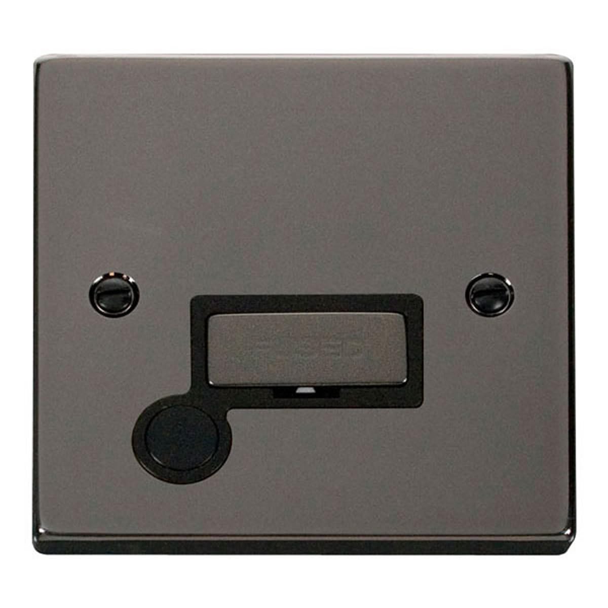 Click Black Nickel 13A Fused Ingot Connection Unit With Flex