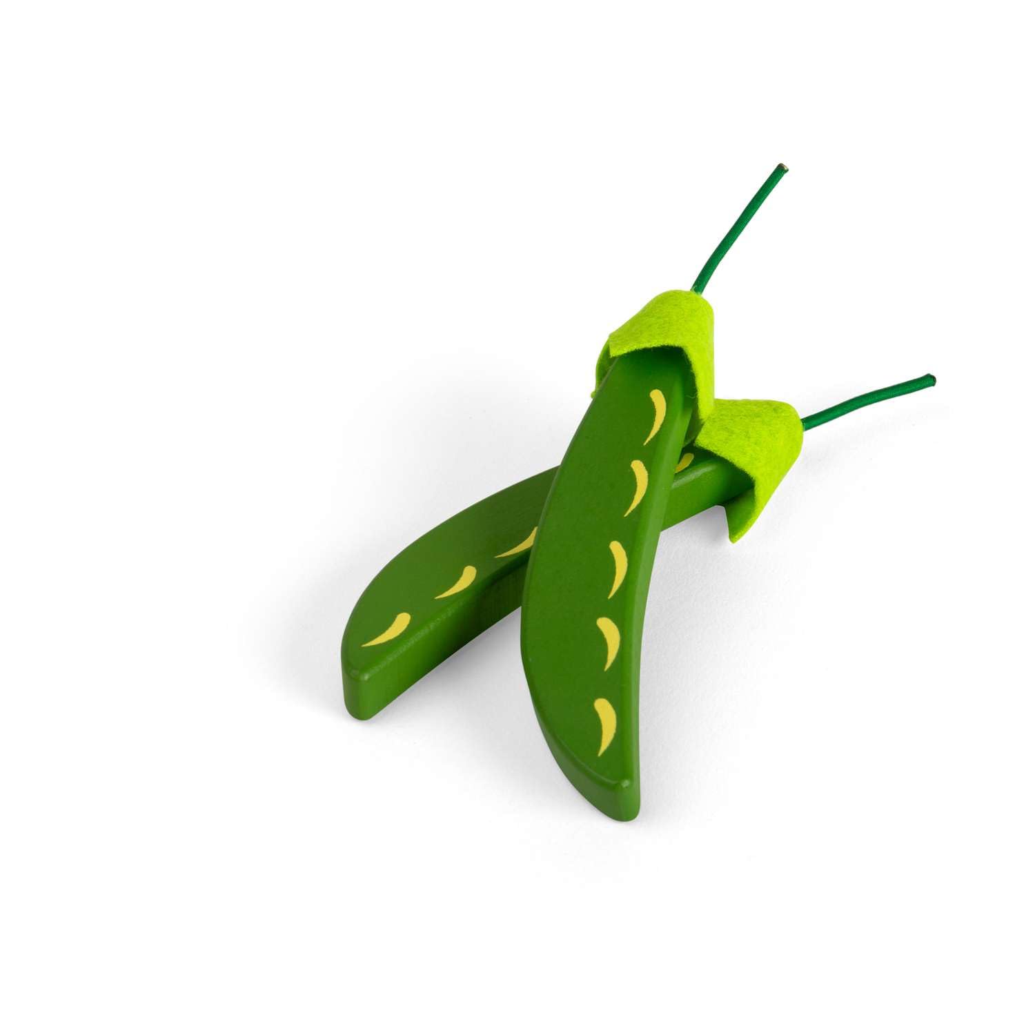 Bigjigs Toys Play Food Peas in a Pod, 4 Piece Eco Friendly Wooden Vegetable