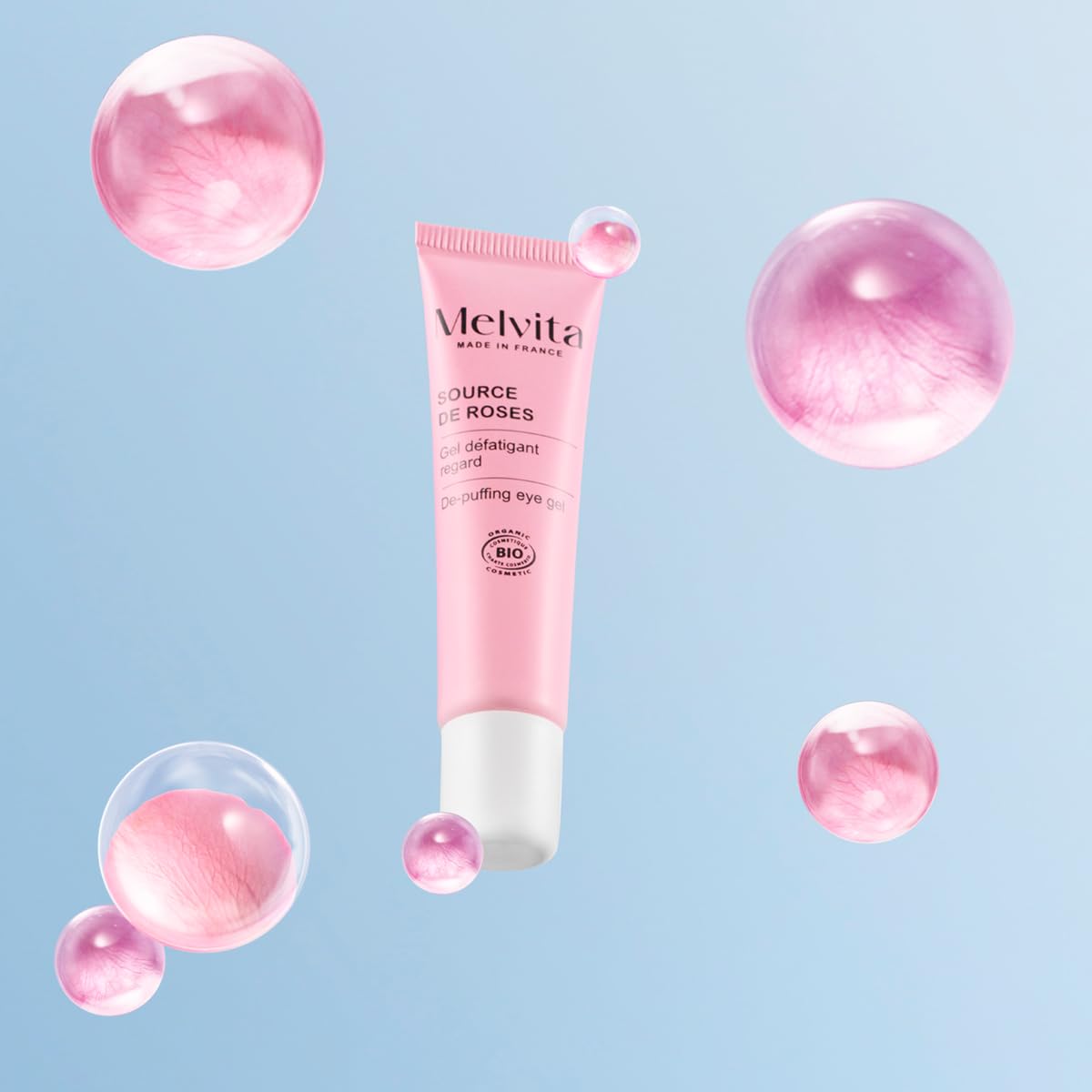 Melvita - Trattamento per il Viso - Source de Roses - Arricchito con Estratti di Rose Selvatiche - Pelli Sensibili - Vegano di Origine Naturale - Prodotto in Francia