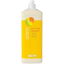 Sonett Organic Hand Soap Calendula 34 fl oz 1 L Natural Liquid Hand Wash for Sensitive Skin | Biodegradable, Non-Toxic, Eco-Friendly, Plant-Based, Chemical-Free, Gentle Moisturizing Soap
