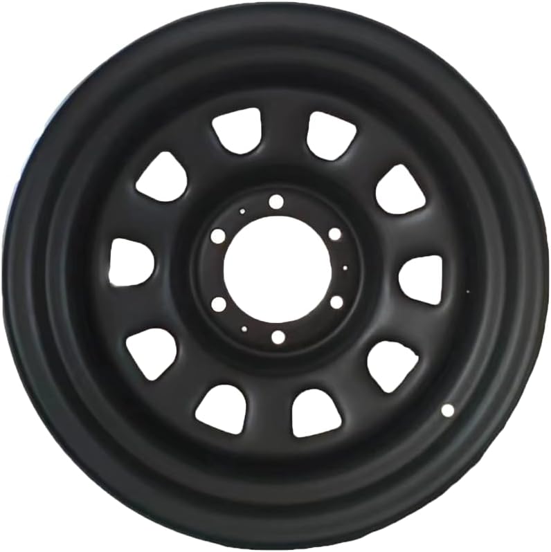 1pc Matte Black 16x8J Steel Off-road Wheel Hubs - Lug 6 On 5.5 Bolt Pattern, ET -12, Compatible with Trucks & SUVs