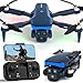 Drohne mit 2 Kameras 1080P HD für Adults Anfänger, 90° Elektrisch Verstellbare Drohn FPV Übertragung,Blaue LED-Leuchten Faltbar Leicht Fernbedienung Optische Flussortung 3D-Flip