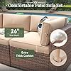 Aoxun 8 Piece Patio Furniture Set with 44” Fire Pit Table Wicker Rattan Outdoor Sectional Sofa Set with Coffee Table and Thickened Cushions, Beige (Waterproof Cover Included) #2