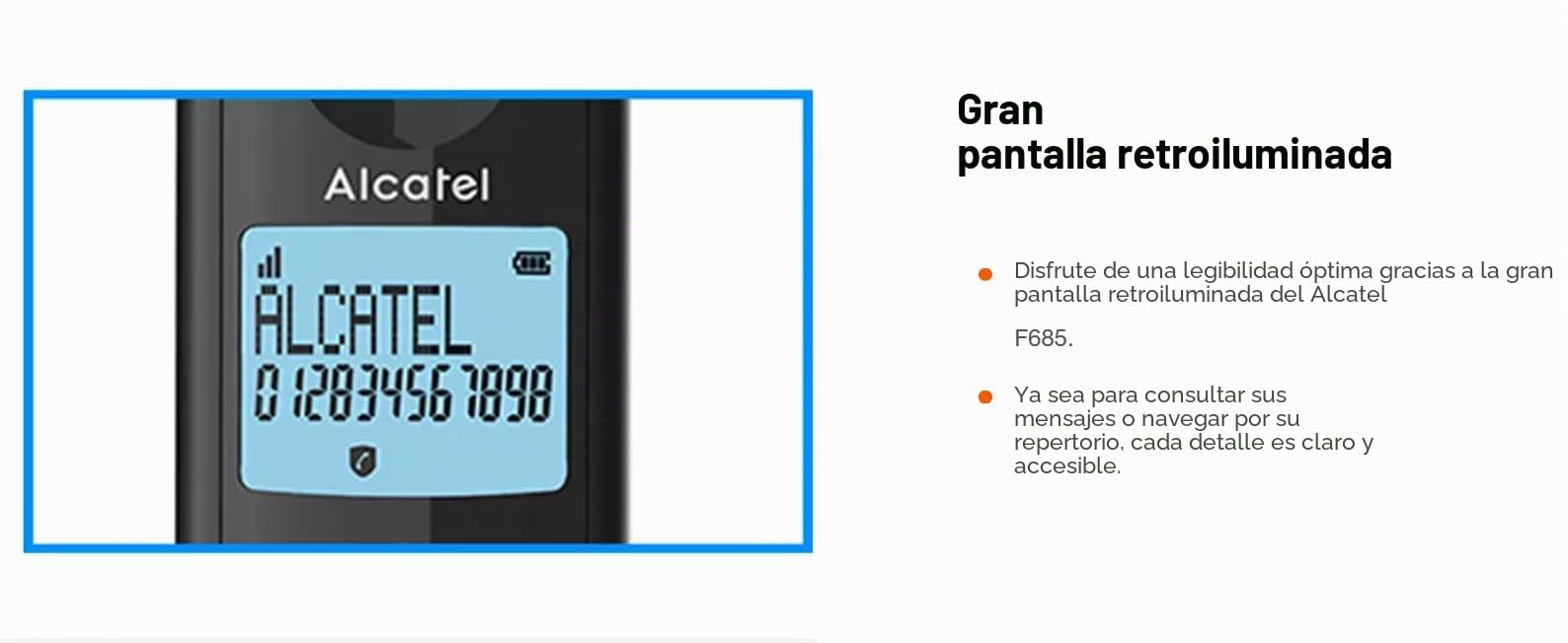 Alcatel - Teléfono fijo inalámbrico con contestador trío, F685, color negro