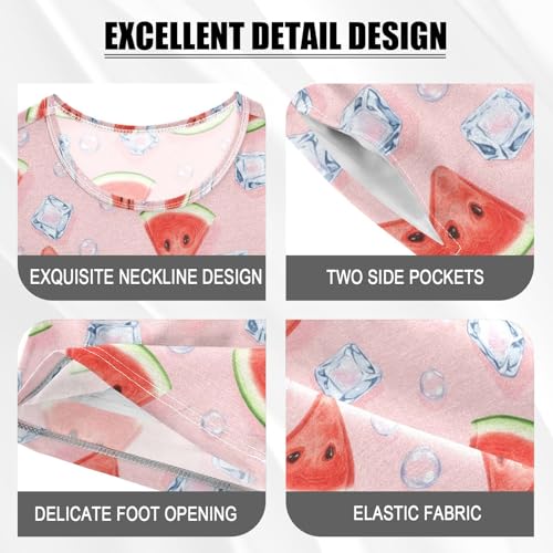 Pajama Short Sets Watermelon Ice Bubble Pattern Soft Cotton Summer Sleepwear 2 Piece PJS Size 5-14T3