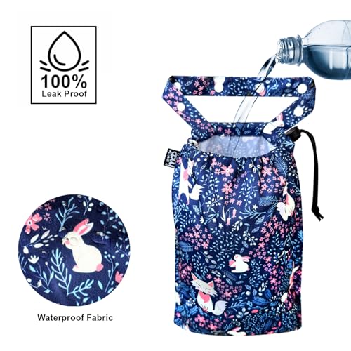 Image of Cute Hanging Car Trash Garbage Bag 100% Leakproof Waterproof Multipurpose for Car Back Front Seat Console with Hanging Strap (Jungle Animal)