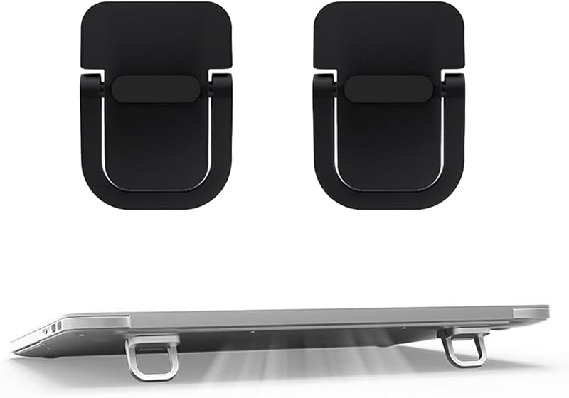 2pcs Keyboard Stands, Mini Laptop Stand for Desk, Portable Laptop Stand Compatible with MacBook Air Pro, Dell XPS, Lenovo, HP More. (Black)