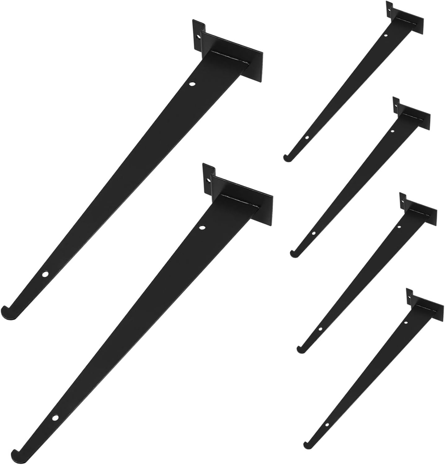 6pcs Heavy Duty Slatwall Shelf Brackets Metal Panel Support for Wall Shelving Effortless Installation Seamless Welding for Home Garage Display