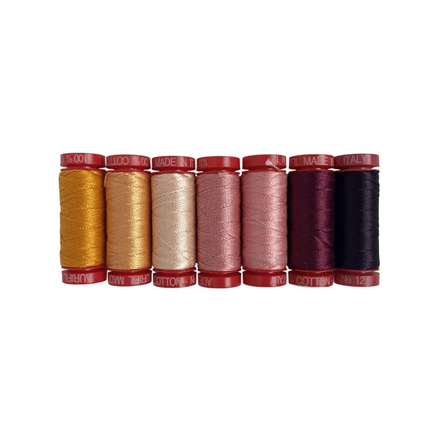 Fils Aurifil 12W coton épais contre la casse pour broderies texturées et quilting sans effort