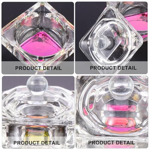 Healifty 2 piezas vasos de cristal para arte de uñas miniatura 7