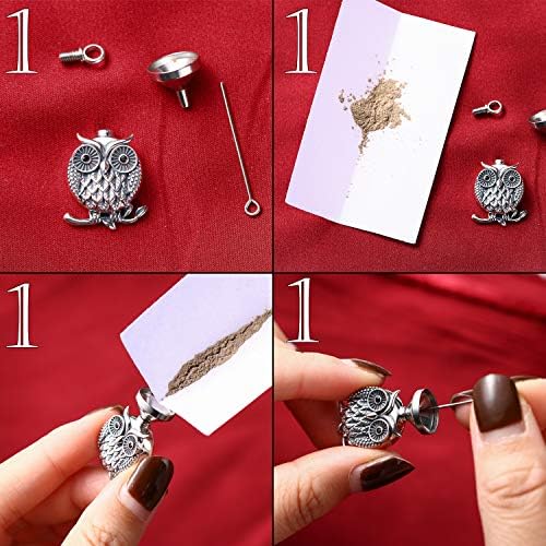 Cremation Jewelry Sterling Sliver/Urn Owl Charm Necklace for Dog Ashes/Urn Locket Owl Pendant Necklace for Women/Waterproof Memorial Ashes Keepsake Jewelry Urns Giftswith Fill Kit and Gift Box