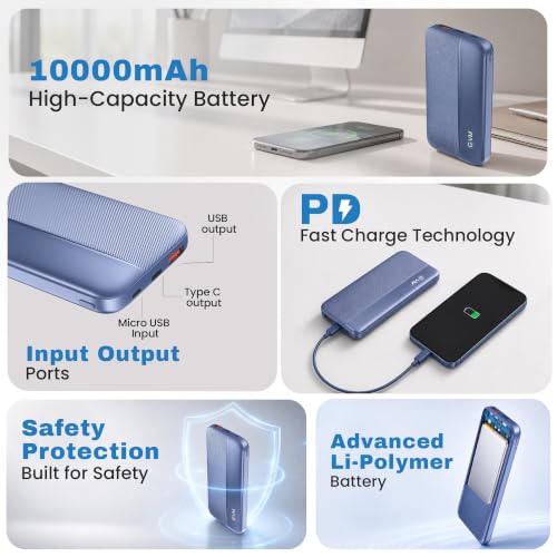 EVM EnBolt 22.5W 10000mAh Blue Power Bank - Image 3