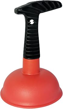 Mini Sink & Drain Plunger with Short Handle - Heavy-Duty Rubber Cup & Ergonomic Grip for Powerful Suction, Unclog Slow Drains in Sinks, Tubs, Showers, Bathrooms, Kitchens, Compact, Space-Saving Design