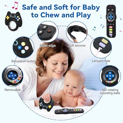 Suhunide Baby Rattles Teething Toys for Babies 3-6 Months - Remote Design. - 4