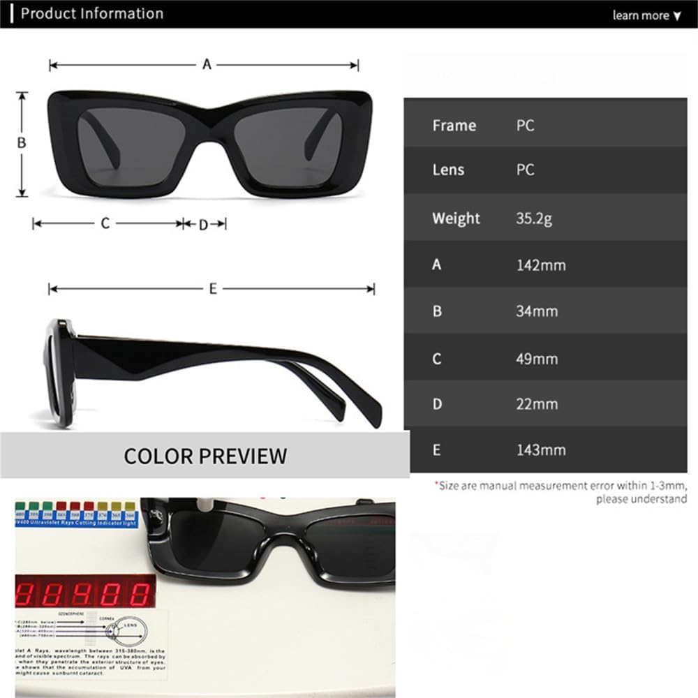 Cat Eye Sunglasses for Men Women Small Frame Flat Lenses Glasses
