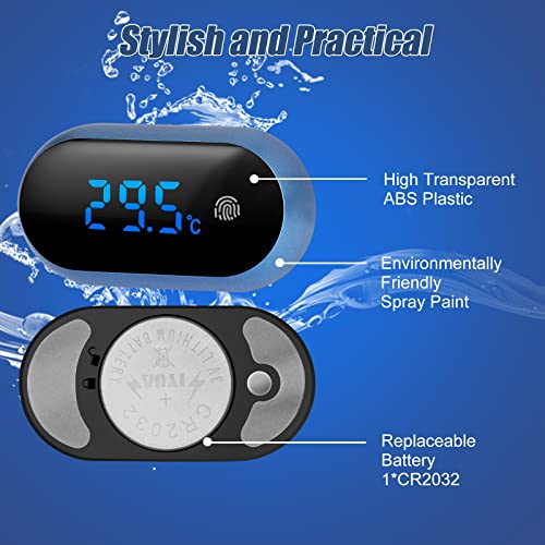 EEEKit Aquarium Thermometer mit Touchscreen-Display, LED Digitales Wasser Thermometer, Hohe Präzision Überwachung der Tanktemperatur, Marine Thermometer für Aquarium Süßwasser Meerwasser Reptilien