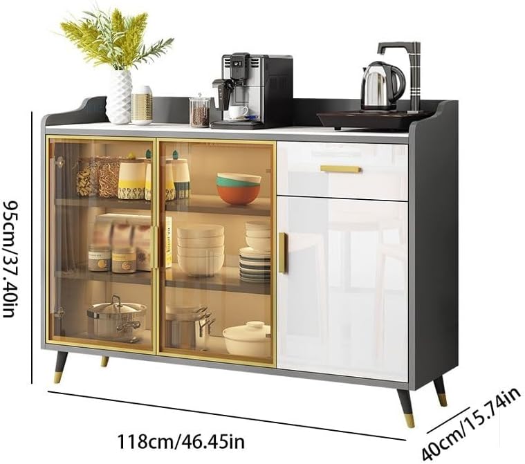 Sideboard Cabinet Rock Board Restaurant Sideboard Living Room Tea Cabinet Household Tableware Storage Cabinet Kitchen Storage Cabinet Sideboard Cabinet with Drawers