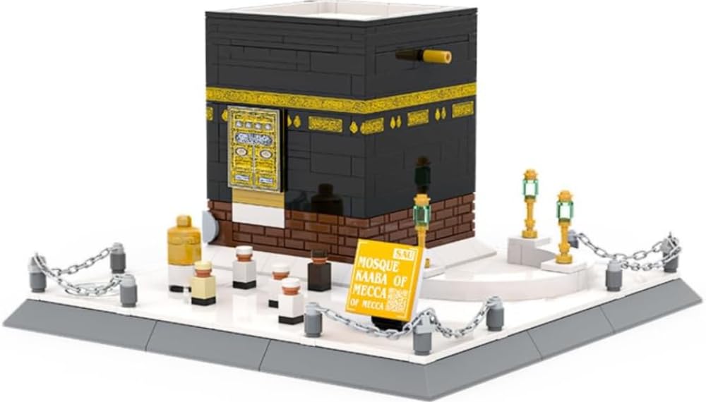 JUCYJULY Moschea Kaaba Mini Mattone da Costruzione per Adulti Architettura, 446 pezzi Islamico Kit Blocchi di Costruzione Modello Mattoni Giocattolo Regalo per Bambini e Adulti