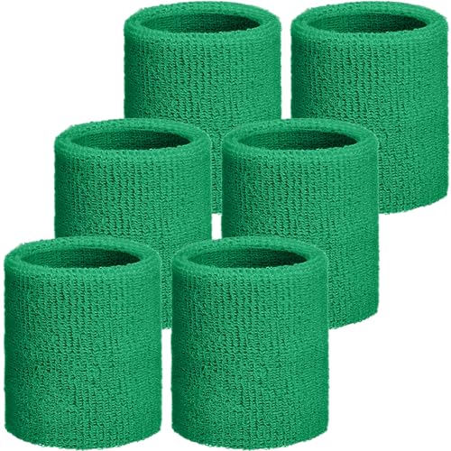 Image of Willbond Wrist Sweatbands, Sports Sweatbands for Competition, Sweat Absorbent, for Basketball, Tennis, Football, Running and Work (Pack of 6)