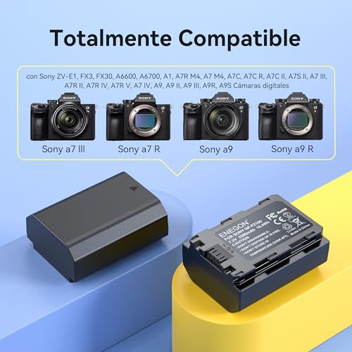Cargador doble ENEGON NP-FZ100 rápido de 20W para Sony Alpha 7 IV, A7 III, A7R IV, A7C, A9 y más. - Fernando Cortés Cargador doble ENEGON NP-FZ100 rápido de 20W para Sony Alpha 7 IV, A7 III, A7R IV, A7C, A9 y más. - Fernando Cortés