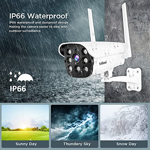 Image of Srihome SH043 4MP QHD WiFi Smart View CCTV IP Camera Night Color Vision Outdoor CCTV IP Camera Waterproof IP66 Motion Tracking Two-Way Audio Wireless Home Security Camera CCTV Camera for Office, Shop