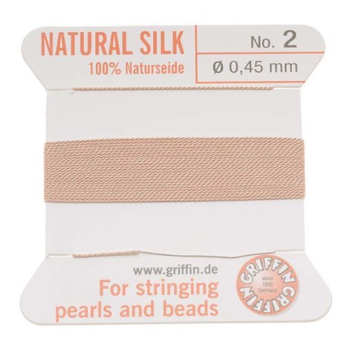 Griffin Silk Beading Cord & Needle Size 2 Light Pink #TOP12