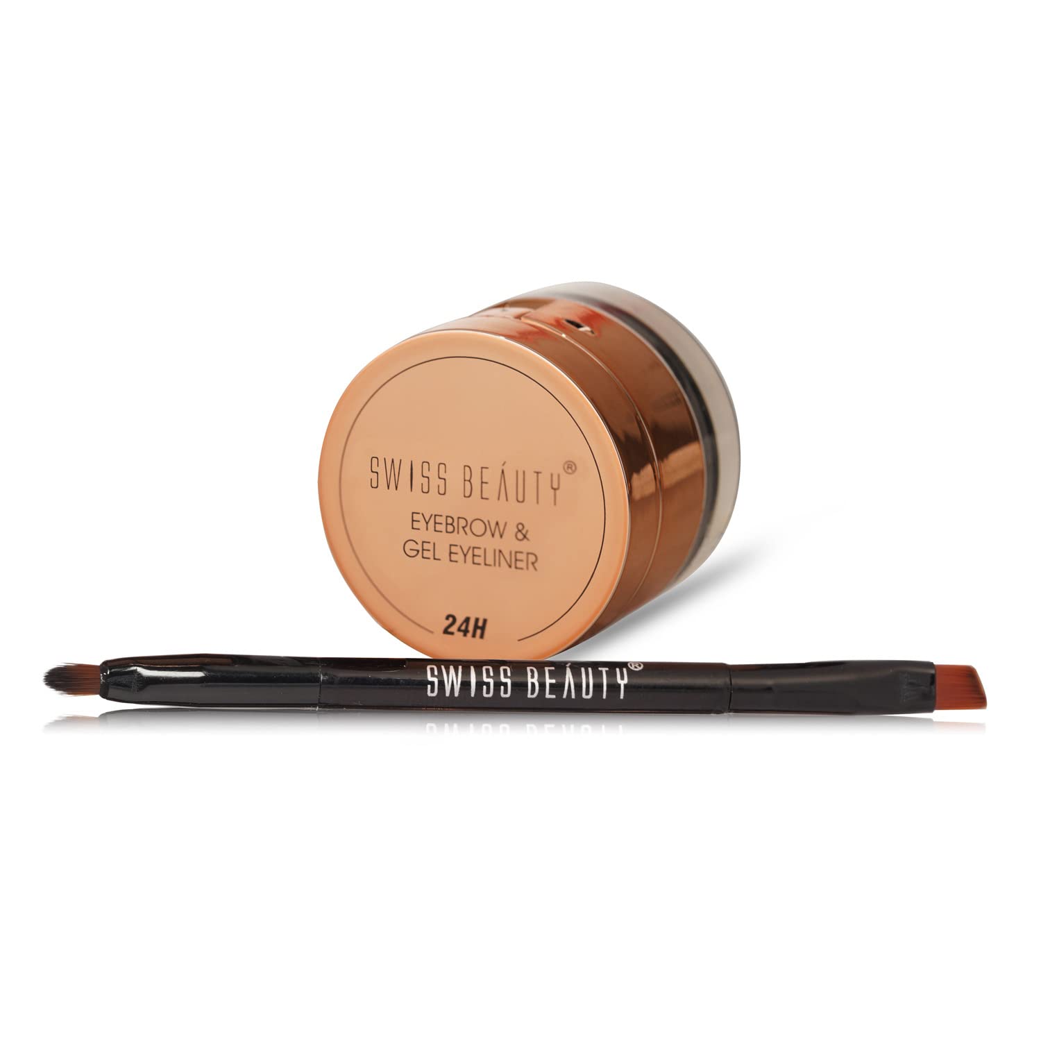 Swiss Beauty Waterproof Eyebrow & Gel Eyeliner 2 In 1 With Brush | Smudge Proof Gel Eyeliner And Eyebrow Definer Pencil | Shade- 01 Black, 7G Swiss Beauty Waterproof Eyebrow & Gel Eyeliner 2 In 1 With Brush | Smudge Proof Gel Eyeliner And Eyebrow Definer Pencil | Shade- 01 Black, 7G