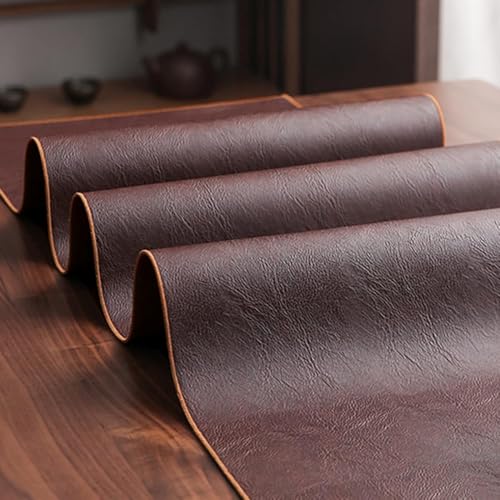 Chemin de table en cuir imperméable de 40x200cm lavable et protecteur pour table de chevet