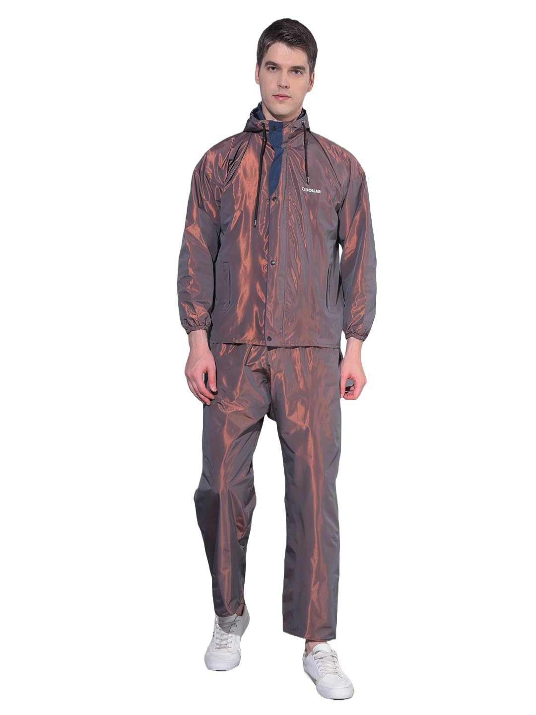 dollar Men's Waterproof Reversible Raincoat Set with Hood & Pocket | PVC Polyester Full Sleeve Zipper Rainwear Suit for Biking, Riding, Trekking, Outdoor | Lightweight Leakproof Jacket Pant Set-picture-25