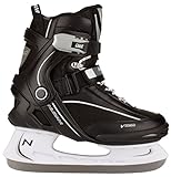 2 x Dual Lock Nijdam Erwachsene Eishockeyschlittschuhe Icehockey Skate, Mehrfarbig (schwarz / weiß), 41