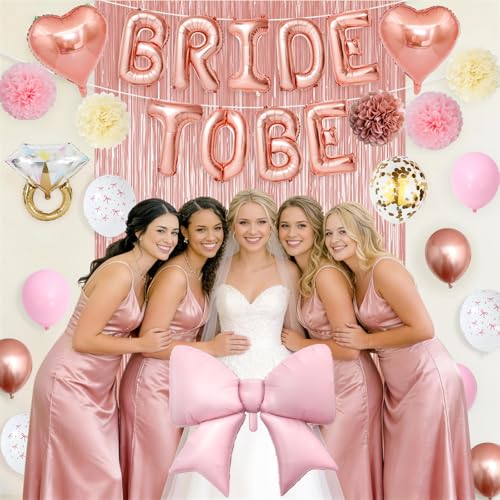 Image of Rose Gold Bachelorette Party Decorations,Bride To Be Bridal Shower Balloons