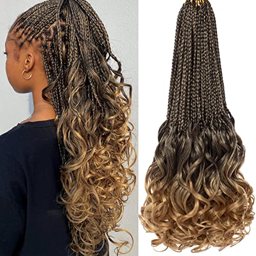 COOKOO 18 Inch Pre Looped French Curl Crochet Braids,9 Packs,T27#