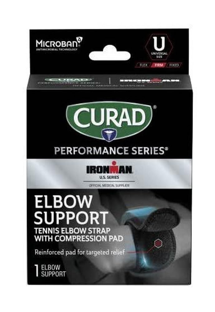CURAD Performance Series Elbow Support, Dual Wrap-Around Strap, Universal, 1 Each