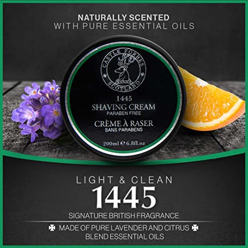 Castle Forbes 1445 Shaving Cream For Men, 6.8 Fl.oz. | Moisturizing Smooth Shave Lather W/ Essential Oils | Protects All Skin Types From Razor Burn & Irritation | Luxury Grooming & Beard Care #TOP5