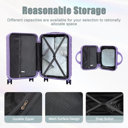 Image of Hardshell Luggage, Lightweight Durable ABS Suitcase with Spinner Wheels, 14 /20 Inch