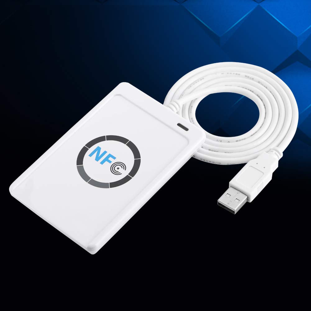 5PCS NFC RFID Reader Writer ACR122U, Hochgeschwindigkeits-CCID PC / SC Kontaktlose IC-Karte für ISO 14443A / B, 13,56 MHz mit Antenne, 5 IC-Karten Im Lieferumfang Enthalten