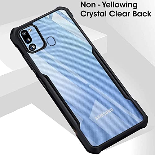 Image of WOW IMAGINE Shock Proof Clear Back Cover Case Mobile Cover for Samsung Galaxy M21 | M30s | M21 2021 (Hard | Hybrid PC + TPU | Full Armour Device & Camera Protection | Black)